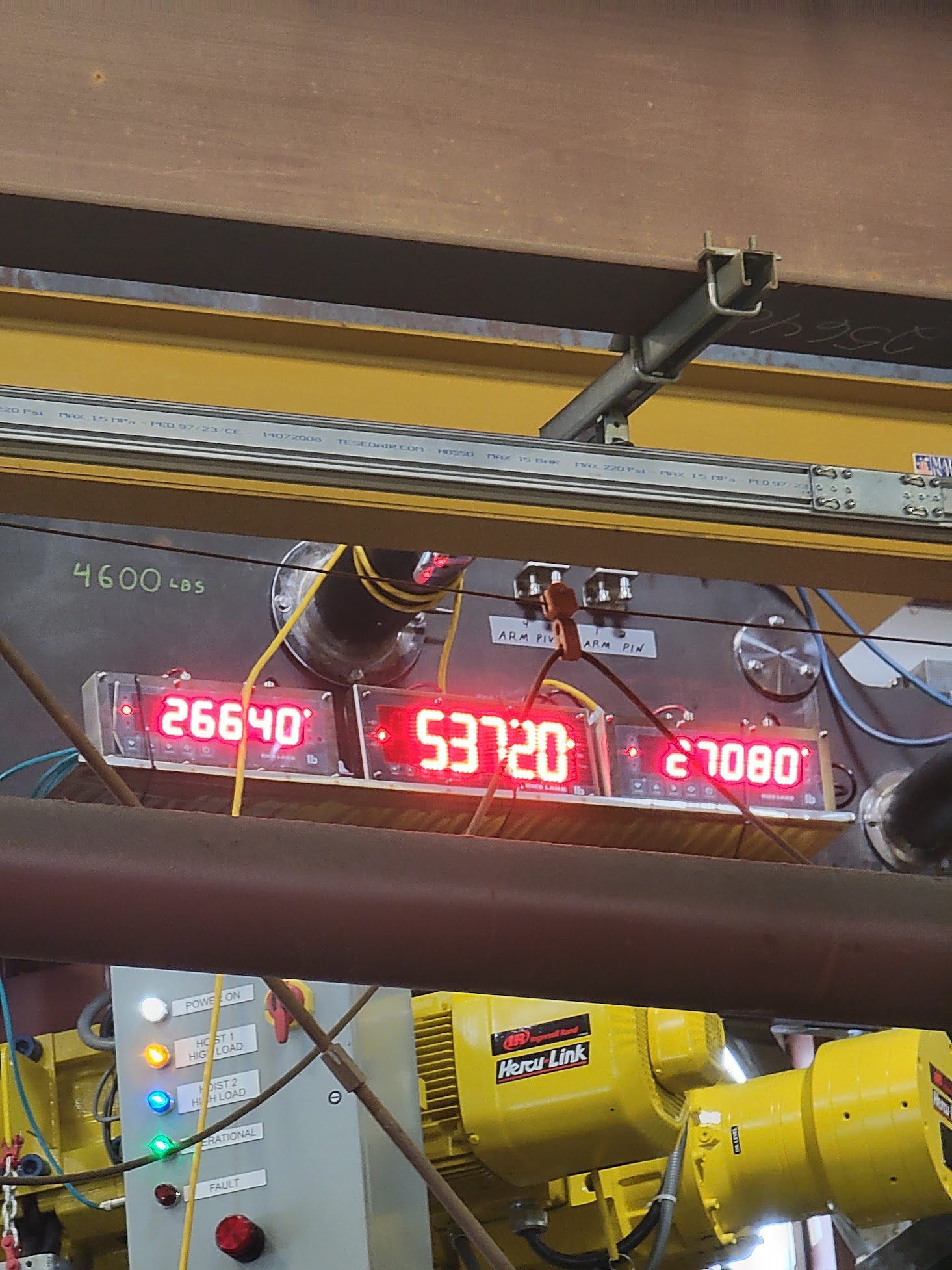 Load test readout 53,720 lbs